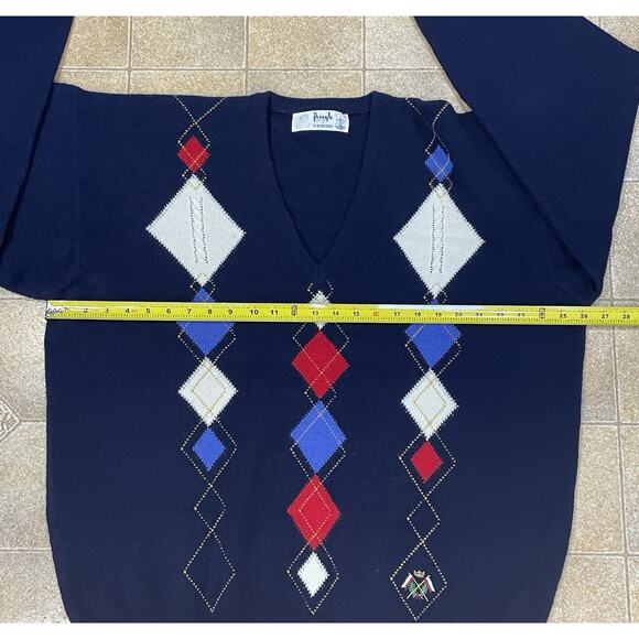 Pringle Of Scotland Men’s Size XL Blue Pullover Lamb’s Wool Sweater -TURNBERRY - Picture 4 of 13